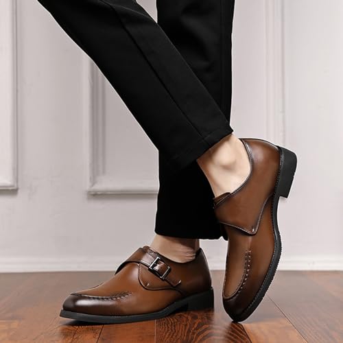 Men's Fashion Classic Dress Shoes Comfortable Wedding Formal Modern Pointed Toe Strap Buckle Non-Slip Softsole Oxford Shoes2