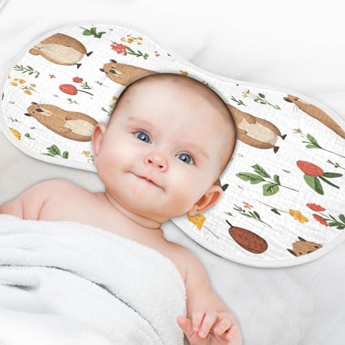JUZIHAI 1Pack Cute Capybara Baby Burp Cloths Soft Cotton Burp Rags,Super Absorbent Burp Cloth Bag for Newborn Baby Boys/Girls 6