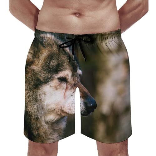 Swim trunk avec poches style loup pour vacances à la mer short de bain homme taille S