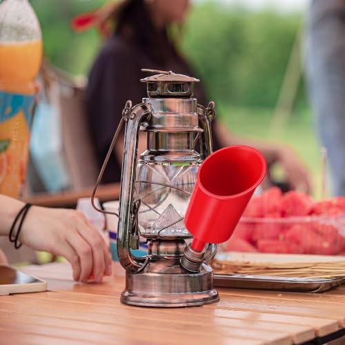 Image of 2 Pcs Liquid Fuels Filter Funnels Red Vented Funnels for Releases Air & Expedites Filling to Help Pour Fuels Without Spills or Waste for Stoves Lanterns Heaters Tools