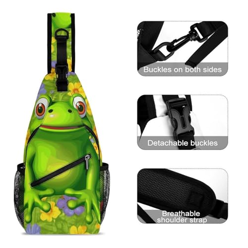 Orange Red Phoenix Sling Bag for Men Women - Adjustable Crossbody Chest Backpack, 15" Travel Hiking Fanny Pack3