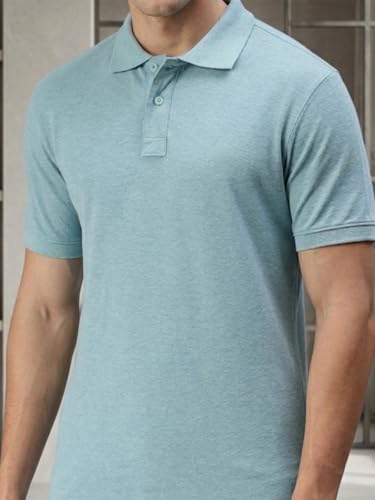 Image of Lux Cozi Men's Cotton Solid Polo Tshirt | Collar Tshirts | Half Sleeves | Stylish & Premium All Day Wear | Pack of 1