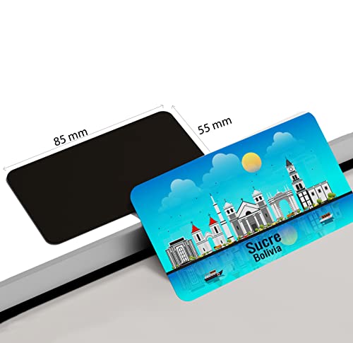 Image of dhcrafts Rectangular Rubber Fridge Magnet /Magnetic Card Blue Bolivia Sucre Design Pack of 1 (8.6cm x 5.4cm)