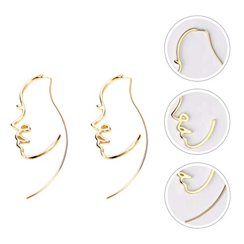 Boucles d'oreilles visage abstrait géométrique sans douleur - 5