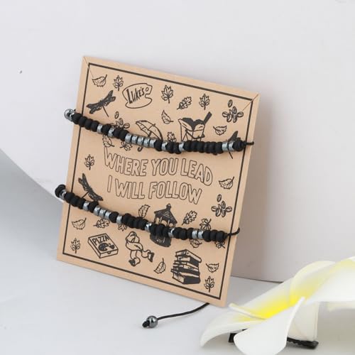 MAOFAED Where You Lead I Will Follow Morse Code Matching Bracelet for Friendship, Couples2