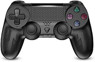 Wireless Controller for PS-4, Play-Station 4 Controller with Dual Motor Vibration, 1000mAh Battery, High Precisive LED Touchpad, 360° Flexible Joystick, 6-Axis Motion, for PS-4/Slim/Pro/PC, Black