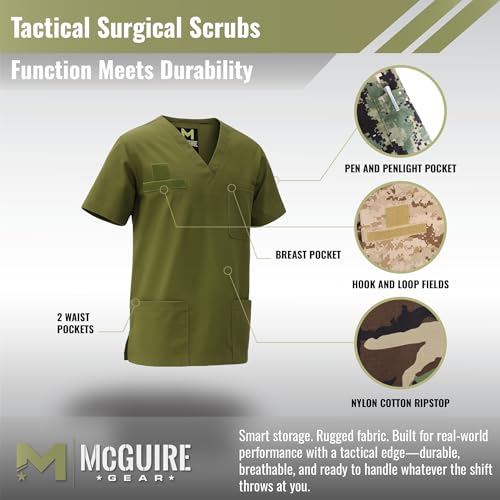 M MCGUIRE GEAR Tactical Ripstop Scrub Top – Unisex Scrubs for Nurses, Military, EMS – Medical Scrub Shirt – Made in The USA. - Image 3
