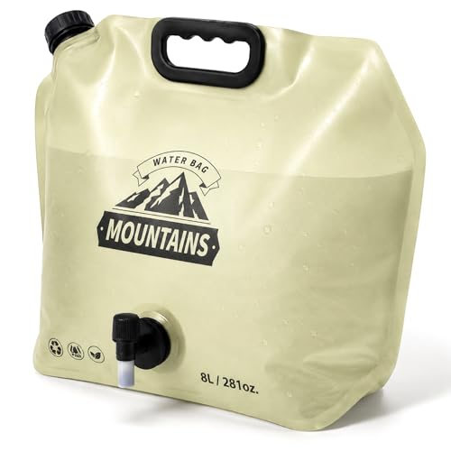 Contenedor de Agua Plegable Recipiente Portátil con Grifo para Camping, Equipo de Senderismo Plegable, Transportador de Líquidos a Prueba de Fugas (1 Paquete 2 Galones) miniatura 1