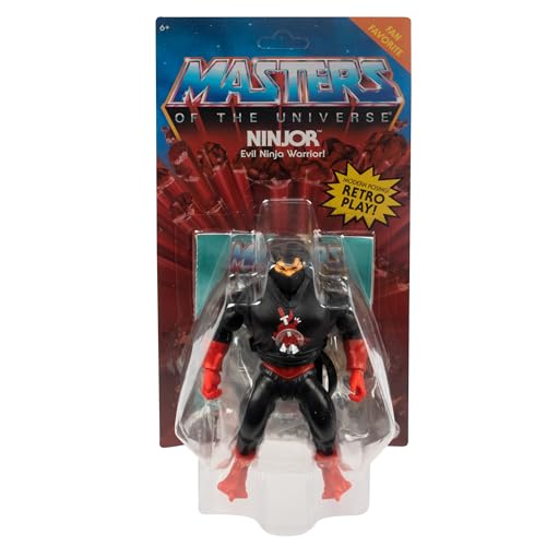 Masters of the Universe Origins Action Figure, Ninjor Collectible, MOTU Evil Ninja of Etenia, 16 Posable Joints, 5.5 Inch with Accessories