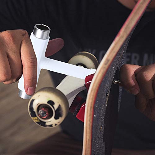BESPORTBLE Ferramenta de Skate Branca Conjunto de Chave de Soquete de Skate Skateboard T Ferramenta