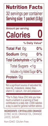 True Citrus TRUE ORANGE Water Enhancer, Bulk Dispenser Pack - 32 Count (Pack of 1) | Zero Calorie Flavoring | For Water, Bottled Iced Tea, & Recipes Flavor Packets Made with Real Oranges
