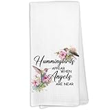 KTYHD Hummingbird Decor for Home, Hummingbirds Appear When Angels are Near Bathroom Hand Towel, Hummingbird Gifts for Women,Hummingbirds Memorial Sympathy Gift Kitchen Towels