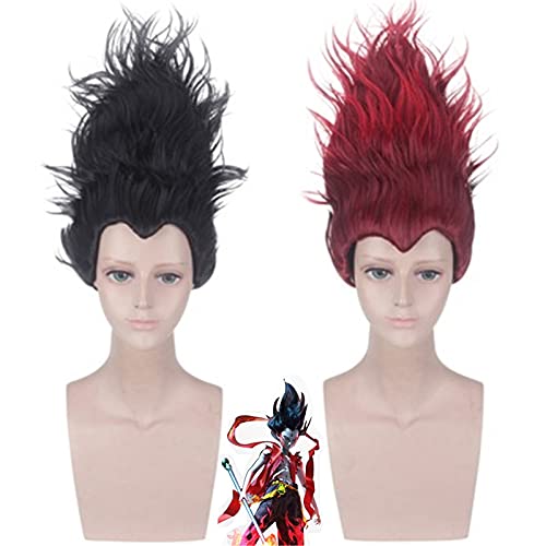 Film Nuzar Nalakuvara Nezha Perücken Schwarz und Rot Hitzebeständiges Kunsthaar Ne Zha Nezha Perücke Cosplay Kostüm Zubehör Requisiten
