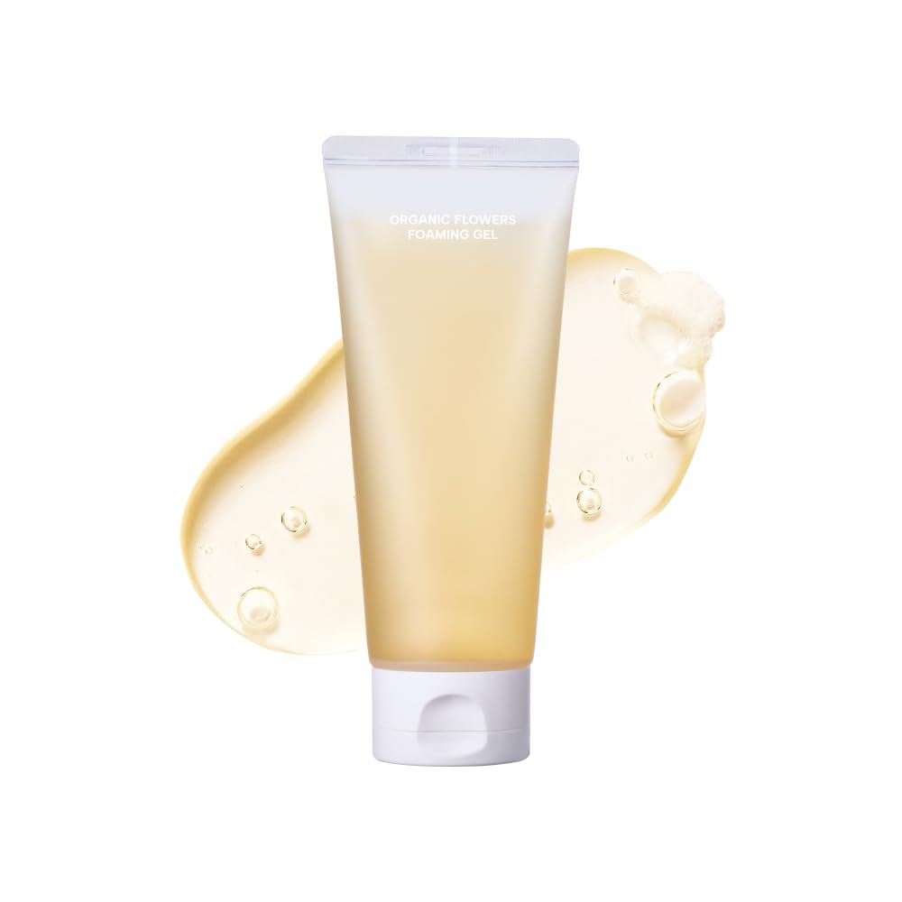 Whamisa Organic Flowers Foaming Cleansing Gel, Foaming Face Wash, Fermented Ingredient Formula for Gentle Wash, Pore Care, Hydrating, Korean Skin Care