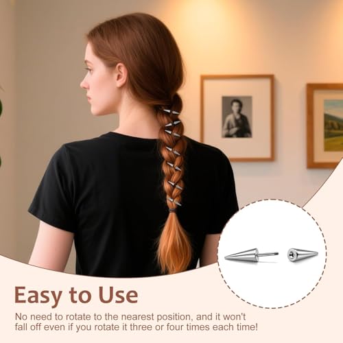 20 Pinzas para cabello punk góticas plateadas miniatura 3