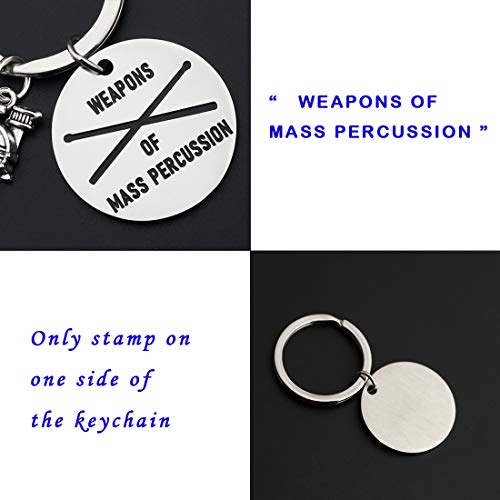 CENWA Drummer Gift Drummer Keychain Weapons of Mass Percussion Drum Kit Gifts Musician Keychain3