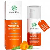 Green idea Panthenol Creme 11% mit Dexpanthenol - 50 ml Gesichtscreme, Wund- und Heilsalbe mit Aloe Vera, Calendula, Sanddornöl - After-Sun-Pflege, Ekzempflege