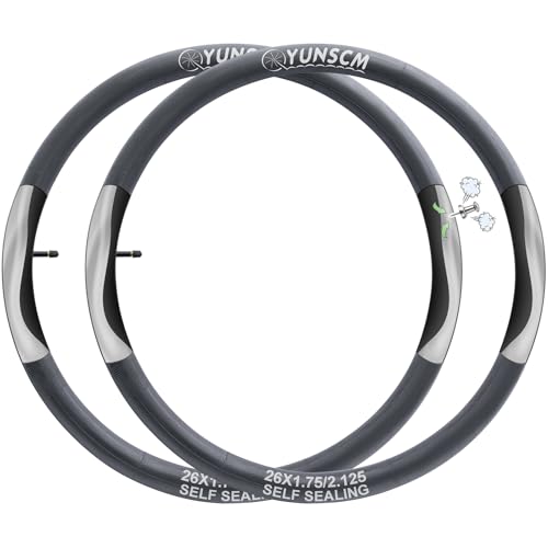 YUNSCM 2 PCS 26' Self Sealing Bike Tubes 26x1.75/2.125 AV32mm Super Automatic Repair, Puncture Resistant Compatible with 26x1.75-2.125 Bike Bicycle Tire Tubes Schrader Vavle