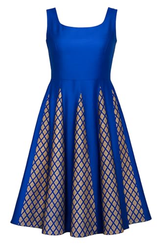 Artistic Engineer Blue midi Dresses for Women - Casual Sleeveless
