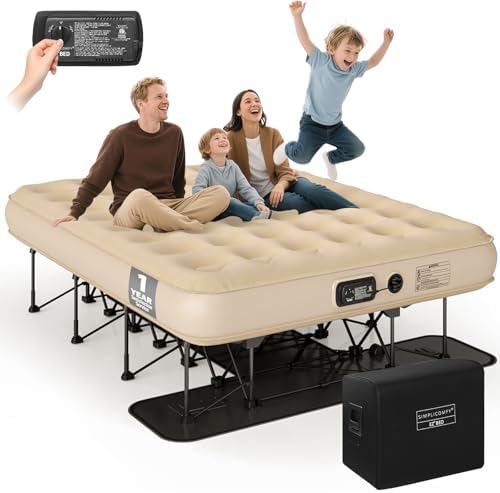 Simpli Comfy Queen EZ Bed Self-Inflating Air Mattress with Built-...
