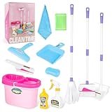 Dskria Kit Limpieza para Niños, Juego Limpieza para Niñas Juguete de Roles Simulación Incluye Escoba Recogedor...
