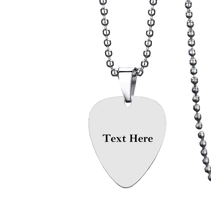 M Men Style Valentine Gift Special Pattern Friendship Charm Custom Guitar Pick Pendant for Long Distance Guitar Gift Silver Stainless Steel Pendant Necklace Chain For Men And Women (B0CSJR1NBT) Amazon Price History, Amazon Price Tracker