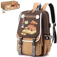 Sac à Dos Capybara Kawaii Pour École - Grand Capacité Imperméable Léger | Cartable Mignon Garçons Filles Voyage