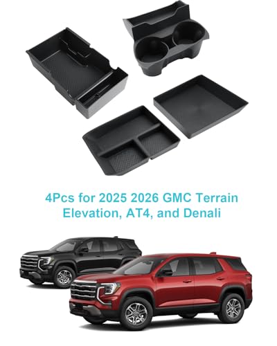 Organiseur console GMC Terrain 2025 2026 CDEFG lot de 4 boîtes de rangement centrales - 7