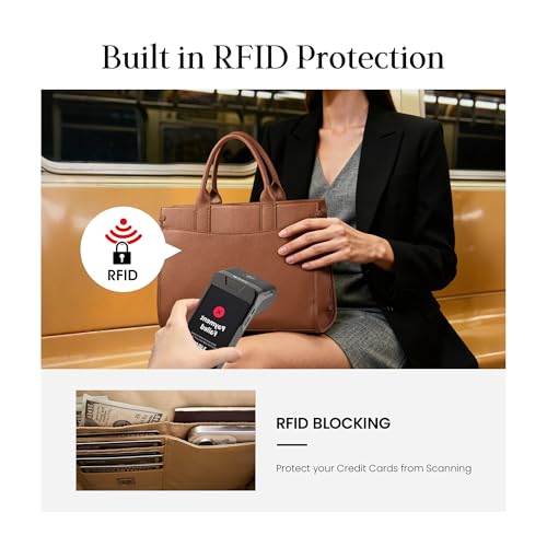 Image of befen Genuine Leather Tote Bag for Women Work, Women's Tote Handbags Leather Shoulder Purses Satchel with Compartment