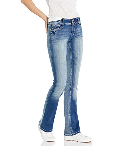 WallFlower Junior's Instastretch Luscious Curvy Bootcut Jeans, Jenna, 7 Long
