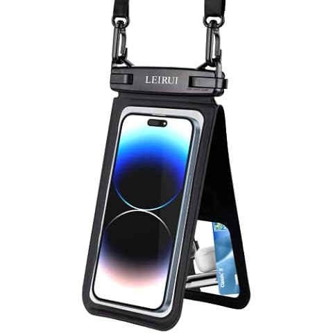 IPX8 Waterproof Phone Pouch，Double Waterproof Phone Case for Skiing Swimming Beach Vacation Cellphone Dry Bag with Detachable Lanyard for iPhone 15/14/13 Samsung Up to 7'' Clear Cover