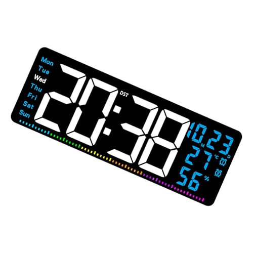 Reloj LED con alarma y temperatura pantalla regulable para dormitorio 5