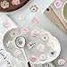 50PCS Transparent Sakura Stickers Pack,Aesthetic Pink Flower Decor for Laptop Gifts for Kids Teens Adults Waterproof Vinyl PET Oriental Cherry Stickers for Notebook Phone Bike Party Favors (Pink)