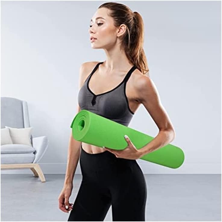 Image of Yoga Mats for Women and Men NBR Material with Carrying Strap, Extra Thick Exercise Mats for Workout Yoga Mat for Women for Workout, Yoga, Fitness, Exercise Mat Anti Slip Yoga Mats (4mm) (Green)