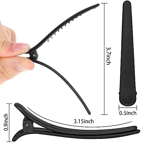 24 Pcs Hair Sectioning Clips Hair Clips For Styling Alligator Hair Barrettes Pins Plastic Duck Billed Alligator Hair Clips Duck Teeth Hair Accessory For Women With Container, 2.95 Inch (Black) #TOP1