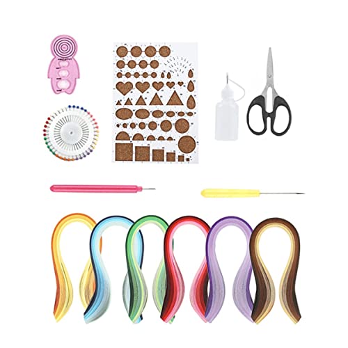 ERINGOGO 13Pcs Gradient Color Paper Quilling Kits for DIY Craft Projects Design for Beginners to Create Flowers Animals More for Paper Crafting