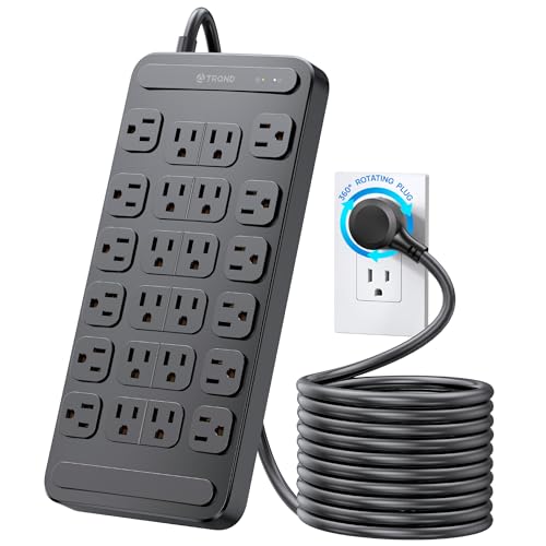 Image of TROND Large Surge Protector Power Strip with Multiple Outlets, 24 AC, 10ft