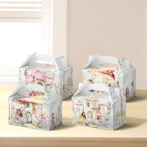BBNEWPARTY 12Pcs Fairy Themed Party Decorations & Favor Boxes - Candy & Cake Boxes for Butterfly Fairy Themed Party Supplies