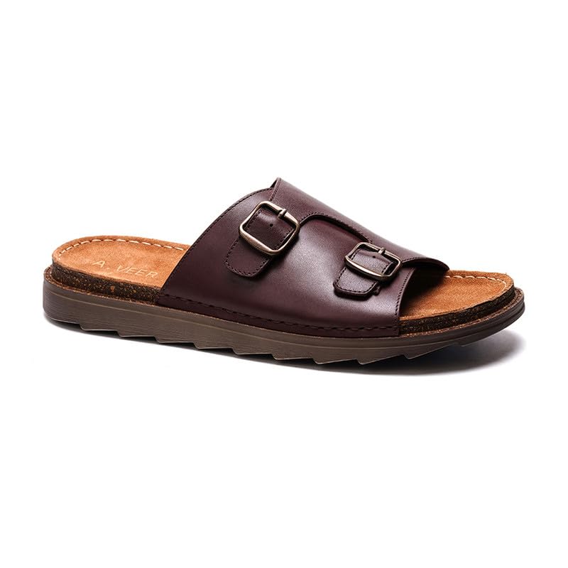 A. Veer Havana Double Strap Sandal for Men | Mens Sandals | Casual Mens Slides | Leather Sandals