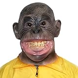 Bulex Realistic Monkey Mask Funny Gorilla Mask Costume Monkey Suit Halloween Animal Masks for Adults Cosplay