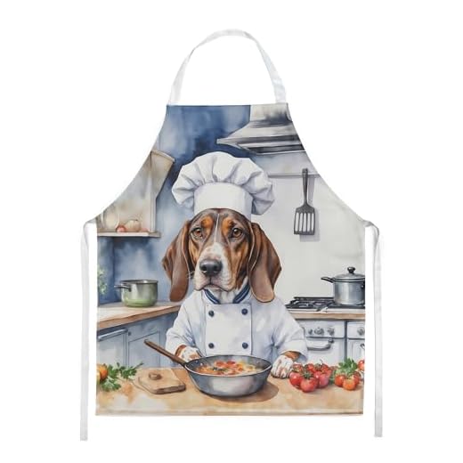 Caroline's Treasures American English Coonhound The Chef Apron Cooking Kitchen Server Baking Crafts Gardening for Adult Women Men, Unisex, Large, Multicolor