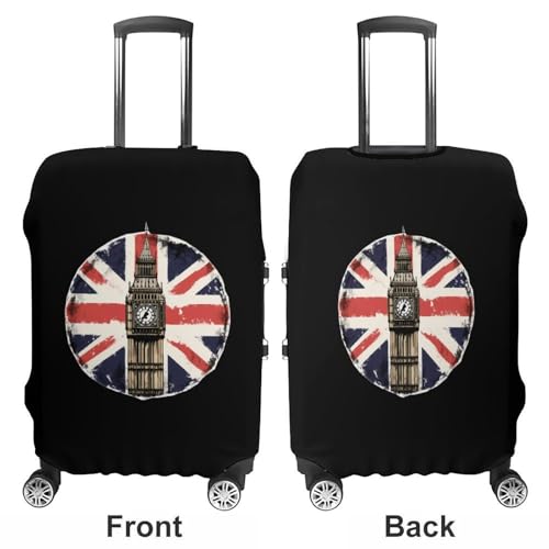 London Big Ben Union Jack Vintage UK Flag Luggage Cover Protector Printed Washable Anti-Scratch Travel Suitcase Covers L3