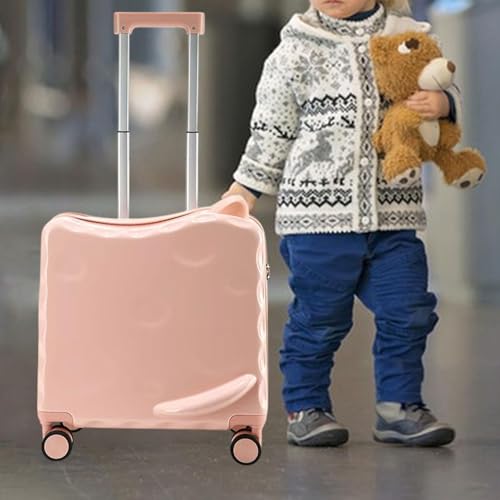 Travel Luggage on A Suitcase with Wheels Boys Girls Gifts Lightweight Comfortable 18 Trolley Luggage, Pink4