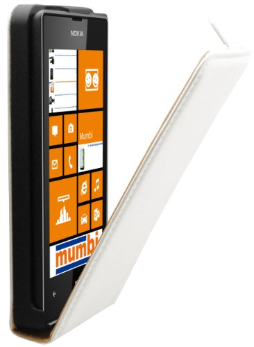 mumbi Flip Case Compatible con Nokia Lumia 520, Blanc
