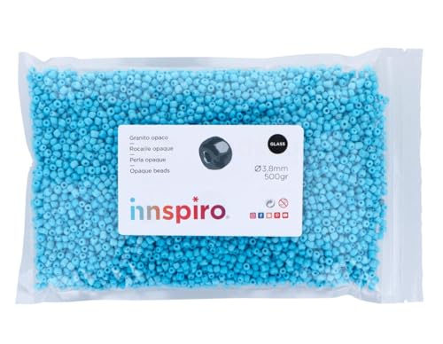 Glasstein, rund, blickdicht, blau, 3,8 mm, 6/0, 500 g.