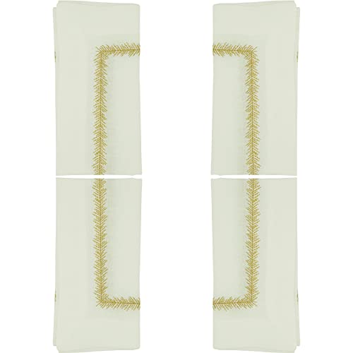 Servilletas de tela bordadas borde set x4 miniatura 3