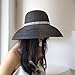 Fashionable Rhinestone Wide-Brimmed Sun Hat, Elegant Floppy Beach Hats, Summer Straw Cap for Travel (Silver,Large Brim)
