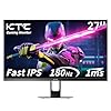 KTC Monitor de juegos de 27 pulgadas 180Hz, Full HD 1920×1080 Monitor de computadora IPS rápido, DP 1.4 y HDMI 2.1 puertos 1Ms FreeSync Monitor de PC gamer, HDR, montaje VESA, H27F22