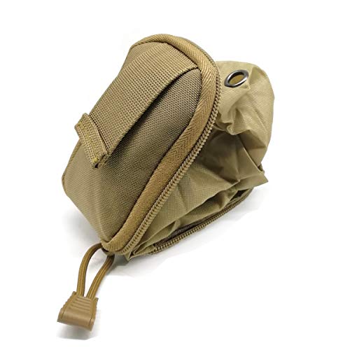 Hoanan Tactical Molle Roll-Up Dump Pouch,Military Drawstring Large Outdoor Water Bottle Pouch Adjustable Belt Utility Fanny Hip Tool Pouch Bag, Coyote Brown #TOP2