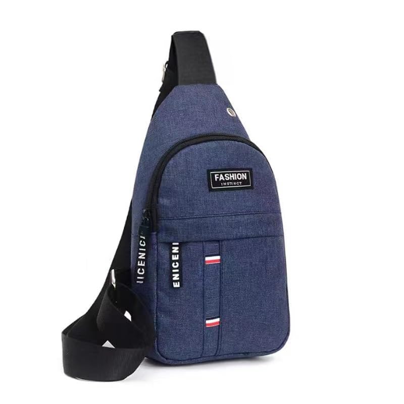 Borsa a tracolla regolabile portatile da uomo per escursionismo e sport all'aria aperta, Blu, Large,...